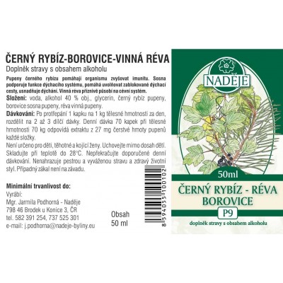 Černý rybíz-borovice-vinná réva