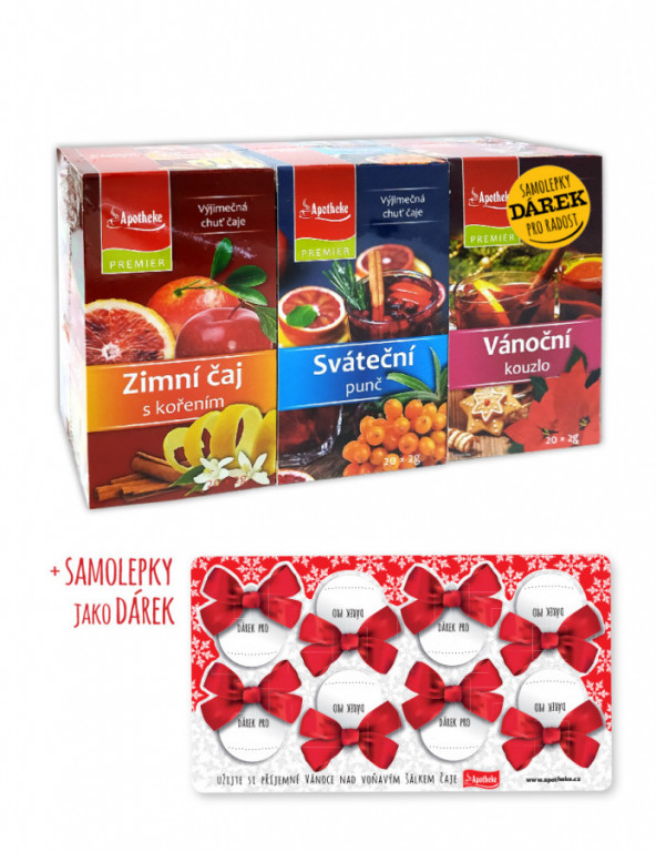 Soubal zimních čajů + samolepky