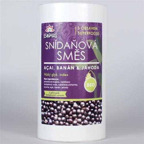 Snídaňová směs Acai-banán-jahoda BIO